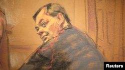 Yevgeny Buryakov sits in court in New York in this January 2015 artist's sketch.