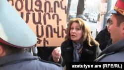 Armenia -- Laid-off workers protest against a government decision to disband a State Social Security Service unit employing them, 27Dec2010.