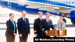Noii acționari ai Air Moldova într-o primă conferință de presă, 8 septembrie 2018 