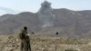 Smoke rises after an air strike by U.S. aircraft on militant positions during an ongoing an operation against Islamic State (IS) militants in Kot district of Nangarhar province on February 16.