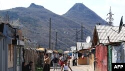 Romany refugees at the Mitrovica camp in April