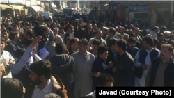A view of the February 18 protest in Khwazakhela Swat.