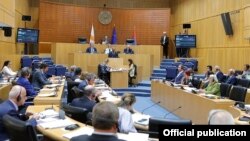 Cyprus -- Armenian parliament speaker Ararat Mirzoyan gives a speech in the Cypriot parliament, Nicosia, July 5, 2019.