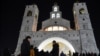 Montenegro -- Members and believers of Serbian Orthodox Church (SPC) in Montenegro in front of the Cathedral of the Resurrection of Christ, in Podgorica, January 9, 2020.
