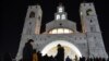 Montenegro -- Members and believers of Serbian Orthodox Church (SPC) in Montenegro in front of the Cathedral of the Resurrection of Christ, in Podgorica, January 9, 2020.