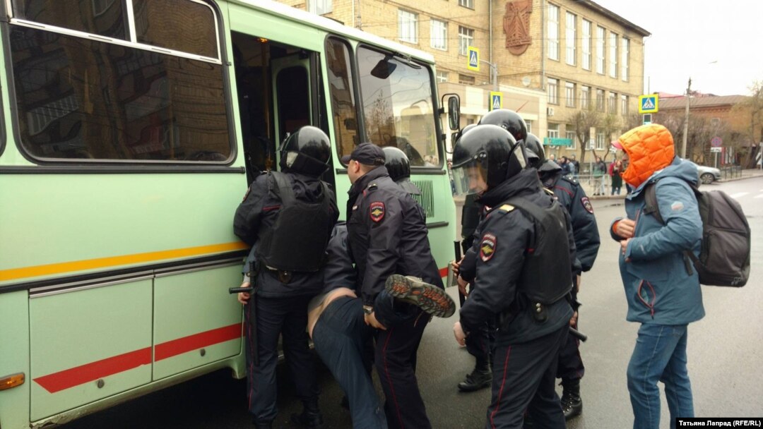 Задержания на акции в Красноярске, 5 мая 2018