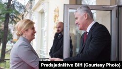 Hrvatska predsjednica Kolinda Grabar-Kitarović tokom jednog od susreta sa članom Predsjedništva BiH Draganom Čovićem
