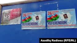 Masallıda referendum təbliğat plakatları. sent.2016