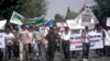Митинги против ввода полицейских в Кыргызстан прокатились по всей стране