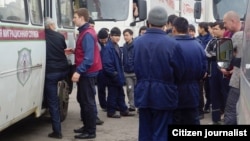 Razzia illegális bevándorlók ellen az oroszországi Balasihában 2015-ben