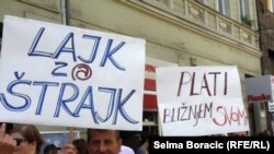 Protest prosvjetnih radnika u Sarajevu