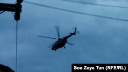 Үңгірден құтқарылған балаларды әкетіп бара жатқан тікұшақ. Таиланд, 8 шілде 2018 жыл.