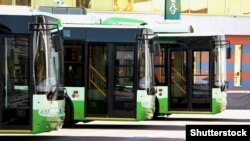 Ukraine -- Antonov trolleybus on display at Annual automotive-show "SIA 2010", Kyiv 27May2010