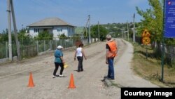 Drumul în reparație de la Gura Galbenei (Foto: PNUD Moldova)