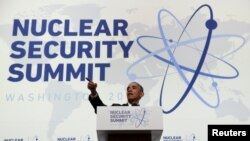 U.S. President Barack Obama fields a question during a press conference at the conclusion of the Nuclear Security Summit in Washington on April 1.