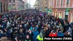 Акция протеста в Санкт-Петербурге 31 января