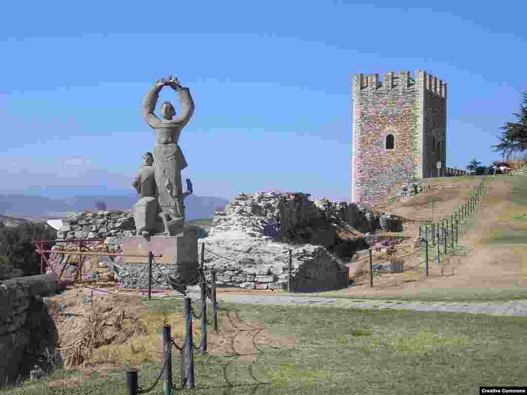The Strength, Glory and Victory statue at Skopje Fortress
