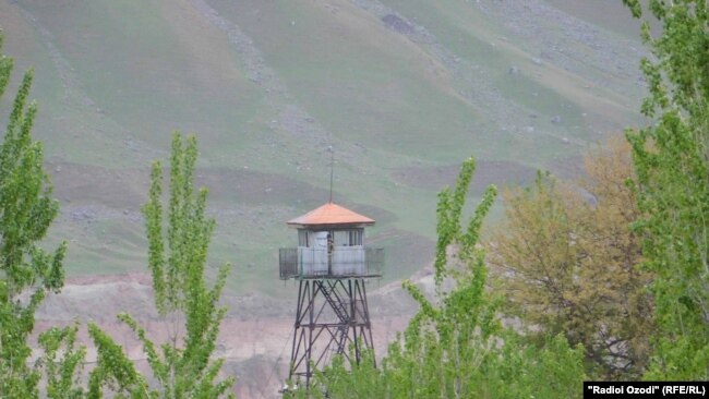 A watchtower in Tajikistan near the border with Afghanistan.