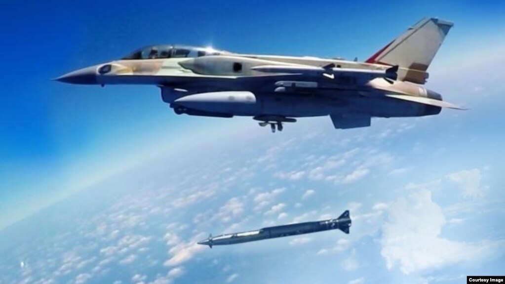 Rampage missile fired from F-16 fighter jet developed by IMI Systems and Israel Aerospace Industries 