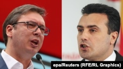 Serbian President Aleksandar Vucic (left) and Macedonian Prime Minister Zoran Zaev (combo photo)
