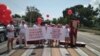 Акция протеста обманутых дольщиков в Геленджике, июль 2017 года