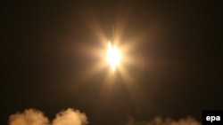 A Safir Rocket Carrying Iran's Omid 2 Satellite Into Orbit