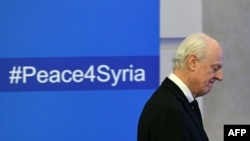 The UN envoy for Syria Staffan de Mistura at the first session of Syria peace talks in Astana late last month. 
