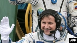 Space tourist Charles Simonyi before boarding the spacecraft.