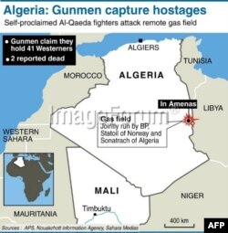 Газовый объект BP в Алжире, атакованный террористами