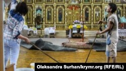 Затопленное помещение Кафедрального собора святых равноапостольных Владимира и Ольги. Симферополь, июль 2019 года