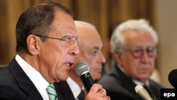 Ministri i jashtëm rus,Sergei Lavrov gjatë konferencës së sotme për shtyp në Egjipt