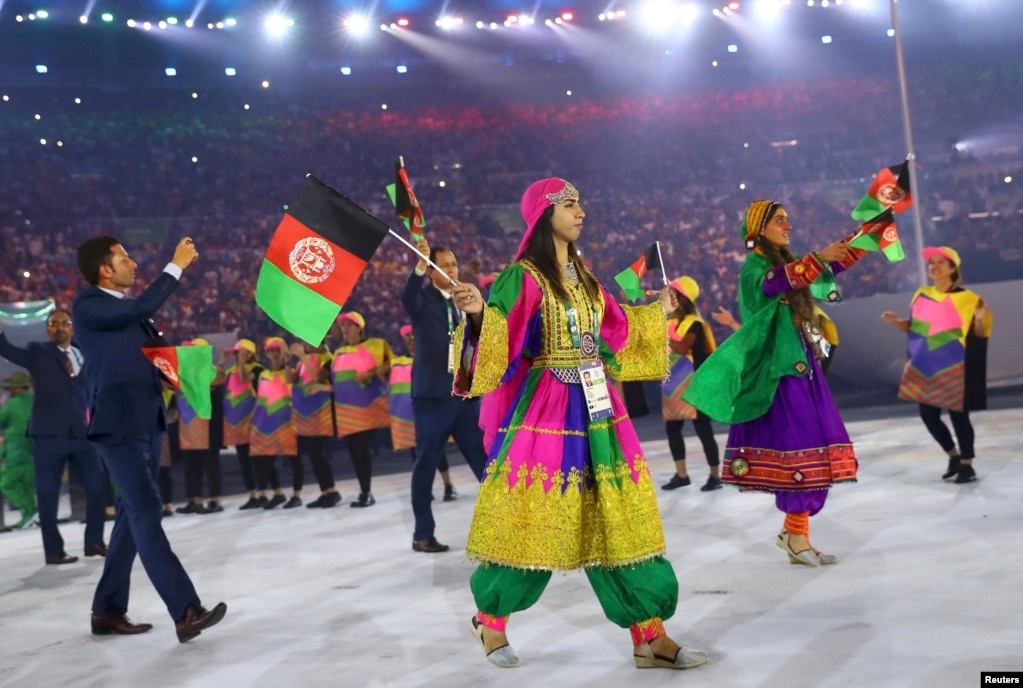 Afghanistan's national team duirng the opening ceremony at the 2016 Olympic Games in Rio de Janeiro.