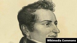 Николай Васильевич Гоголь в 1834 году. Гравюра Лаврентия Серякова с литографии профессора Венецианова (1834), которая была нарисована с натуры