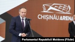 Andrian Candu la inaugurarea construcției complexului Arena Chișinău