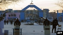 Police had cordoned off a central square in the city of Zhanaozen, in the western Kazakh province of Mangistau, on December 18.