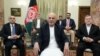 Flanked by his vice presidents and key advisers Afghan President Ashraf Ghani addressed the nation on March 24.