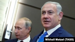 Russiýanyň prezidenti Wladimir Putin we Ysraýylyň premýer-ministri Benýamin Netanýahu (Benjamin Netanyahu)