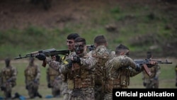 Nagorno-Karabakh - Karabakh Armenian special forces train as part of larges-scale military exercises, 13Nov2014.