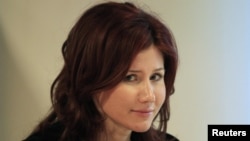 Russia -- Former spy Anna Chapman after a meeting of the commission on economic modernization and technological development of the Russian economy, at the Skolkovo Innovation Center outside Moscow, 14Dec2010