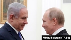 Премьер-министр Израиля Биньямин Нетаньяху и президент России Владимир Путин в Кремле