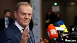 Predsednik Evropskog saveta Donald Tusk dolazi na samit. 