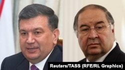 Uzbek President Shavkat Mirziyoev (left) and Uzbek-born Russian oligarch Alisher Usmanov (composite file photo)