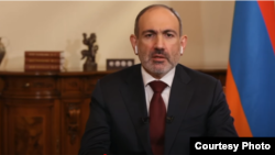 Armenian Prime Minister Nikol Pashinian during an interview on BBC World News’ HARDtalk program