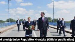 Predsjednica Hrvatske Kolinda Grabar Kitarović i premijer tehničke Vlade Srbije Aleksandar Vučić