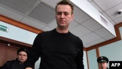Российский оппозиционный политик Алексей Навальный в суде. Москва, 30 марта 2017 года.