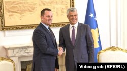 Ambasadori Richard Grenell në takim me presidentin Hashim Thaçi