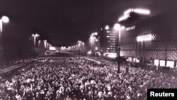 9 octombrie 1989. Leipzig, zeci de oameni manifestează împotriva dictaturii comuniste. FAB/CLH/ - RP1DRILQXFAA