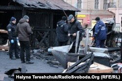 Поліція працює на місці вибуху у Львові, 22 грудня 2018 року