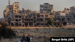 Сирийский город Хомс, почти уничтоженный ударами асадовской и российской авиации и боевыми действиями. 2018 год