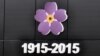 Armenia -- Armenian genocide 100 years anniversary logo in Yerevan 24Apr2015